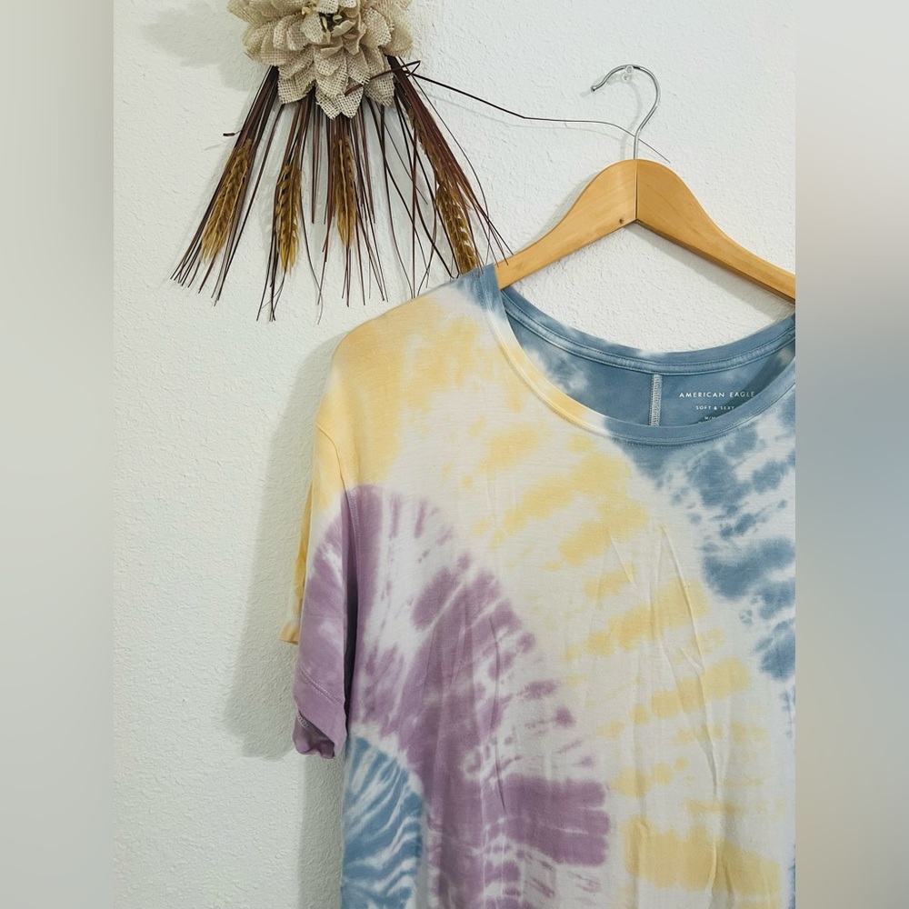 American Eagle Oversized Soft & Sexy Tie-Dye Crew Neck Tee Size Medium - Picture 4 of 7